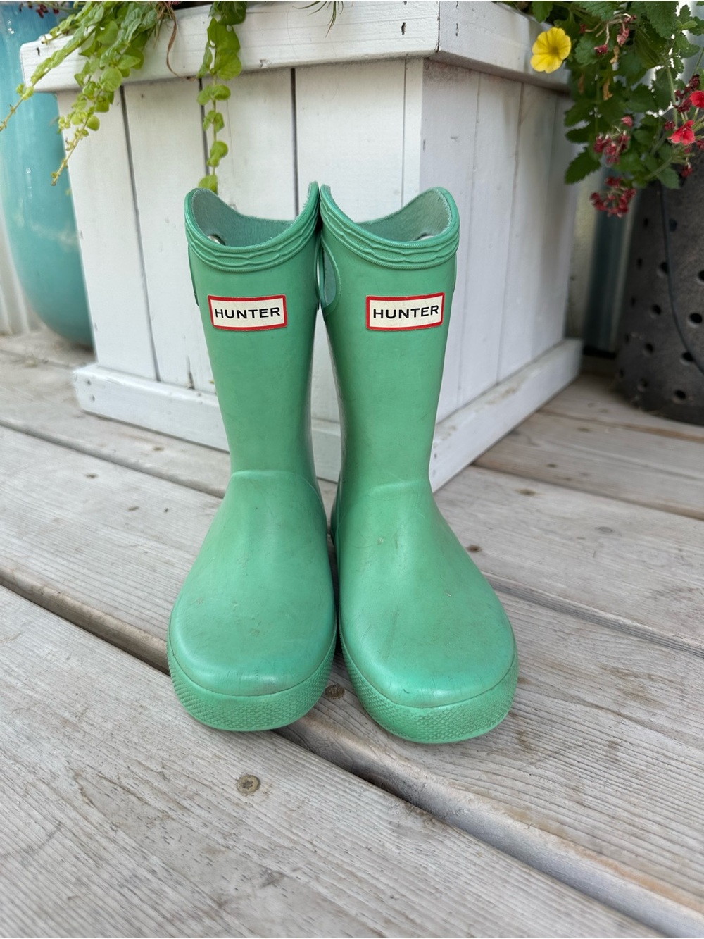 Hunter Kids Mint Green Waterproof Rain Boots